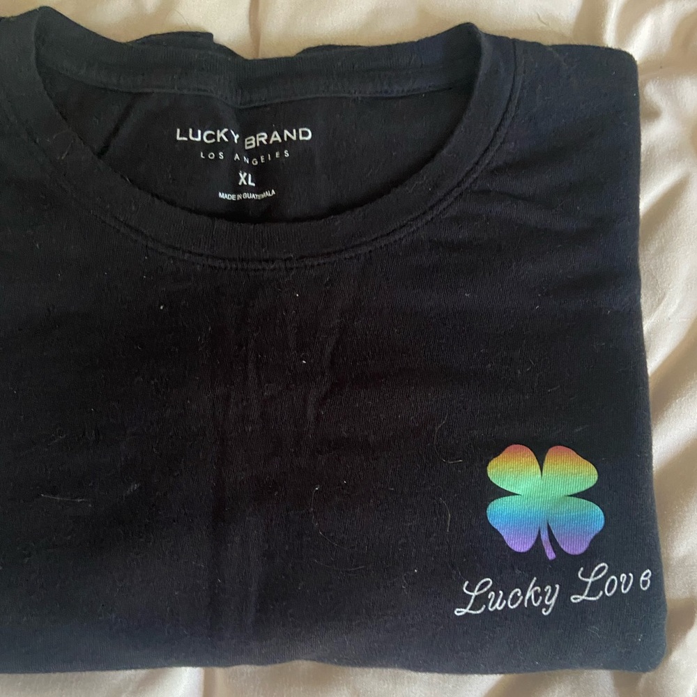 Lucky Brand Black Tank Top with Colorful Logo